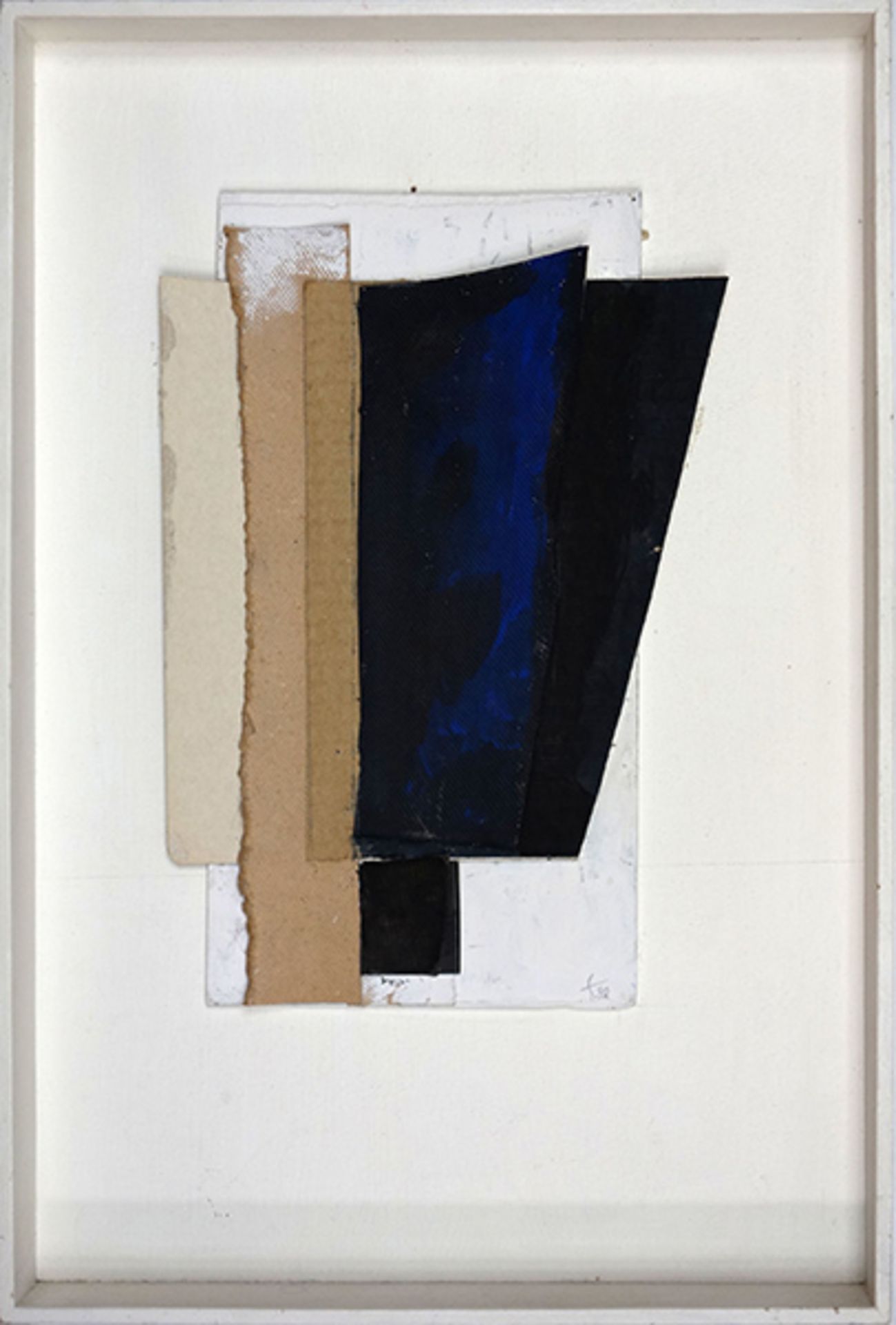 Ohne Titel (1992)Canvas, cardboard and wood painted, fixed on wooden plate. Framed. Signed and