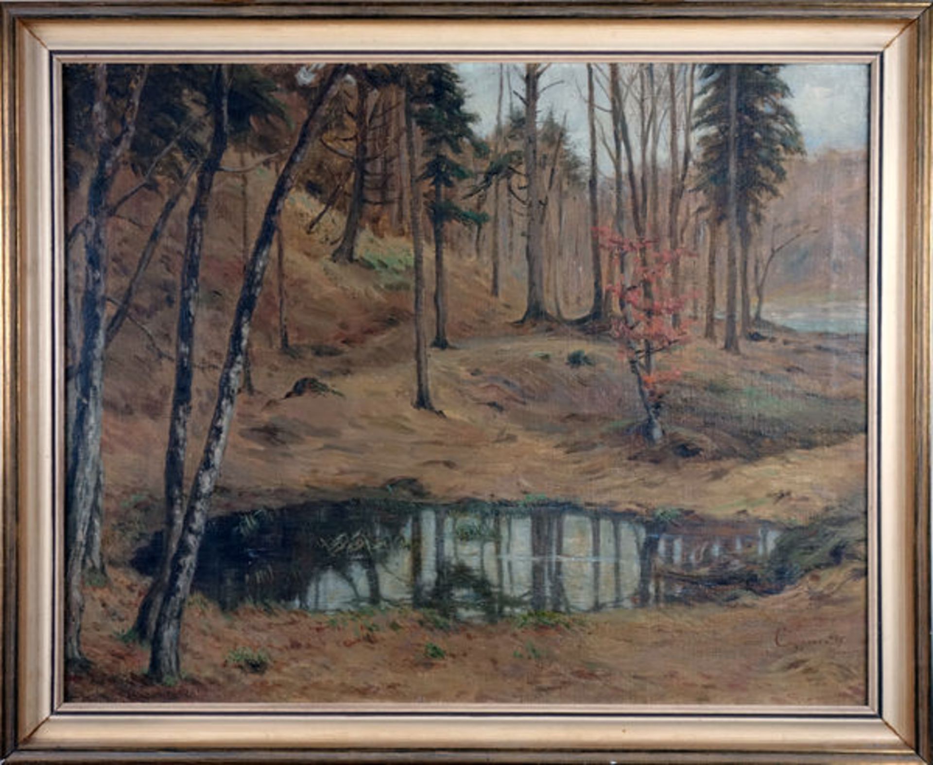 Ohne TitelOil on canvas. Signed, denoted "München". Framed.Coppenrath, FerdinandÖl auf Leinwand, - Bild 2 aus 3