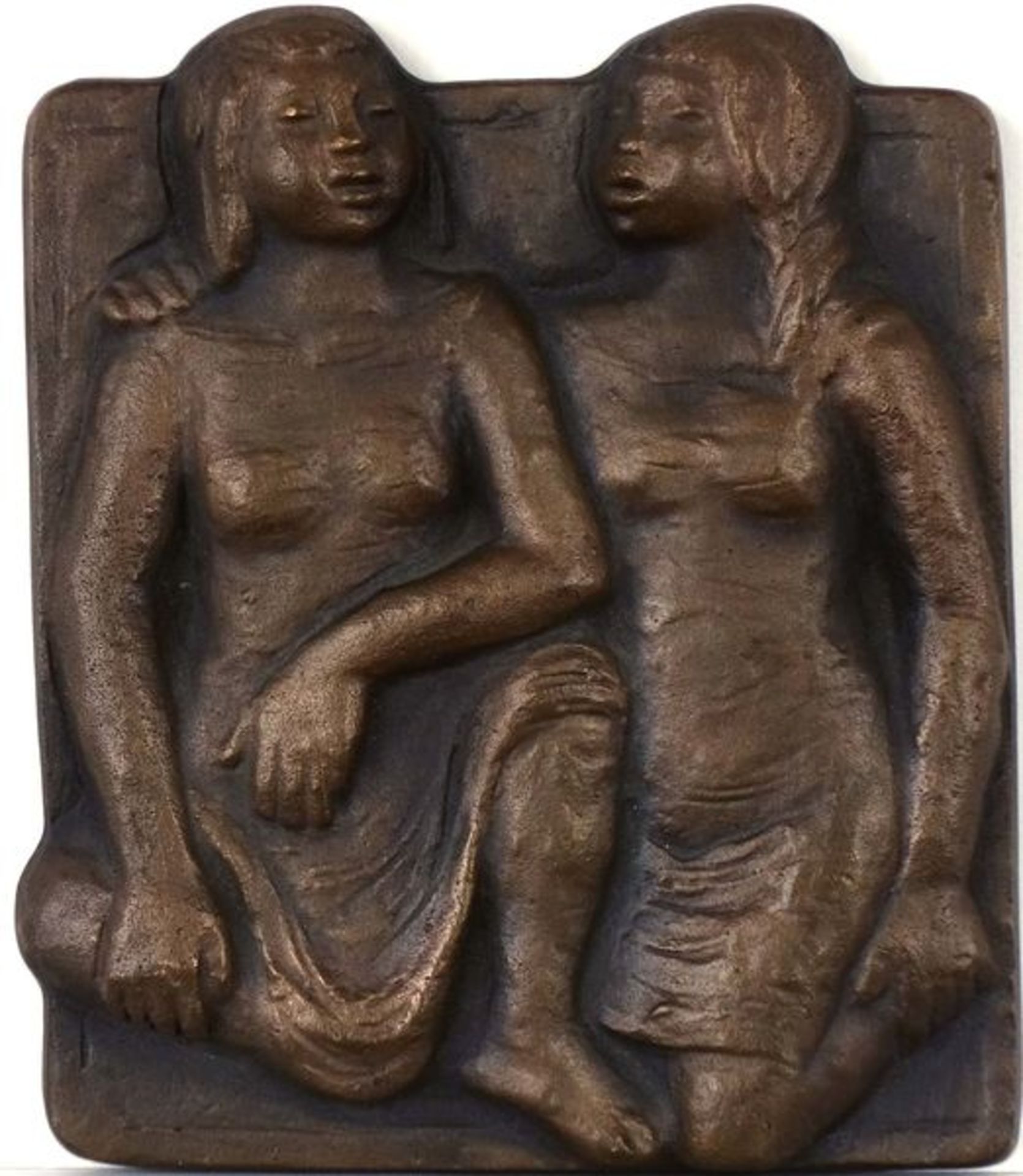 Kluth, Karl Bronzehohlguss Relief, 14,8 x 12,7 x 1 cm Ohne Titel Verso Buderus Gießereistempel und