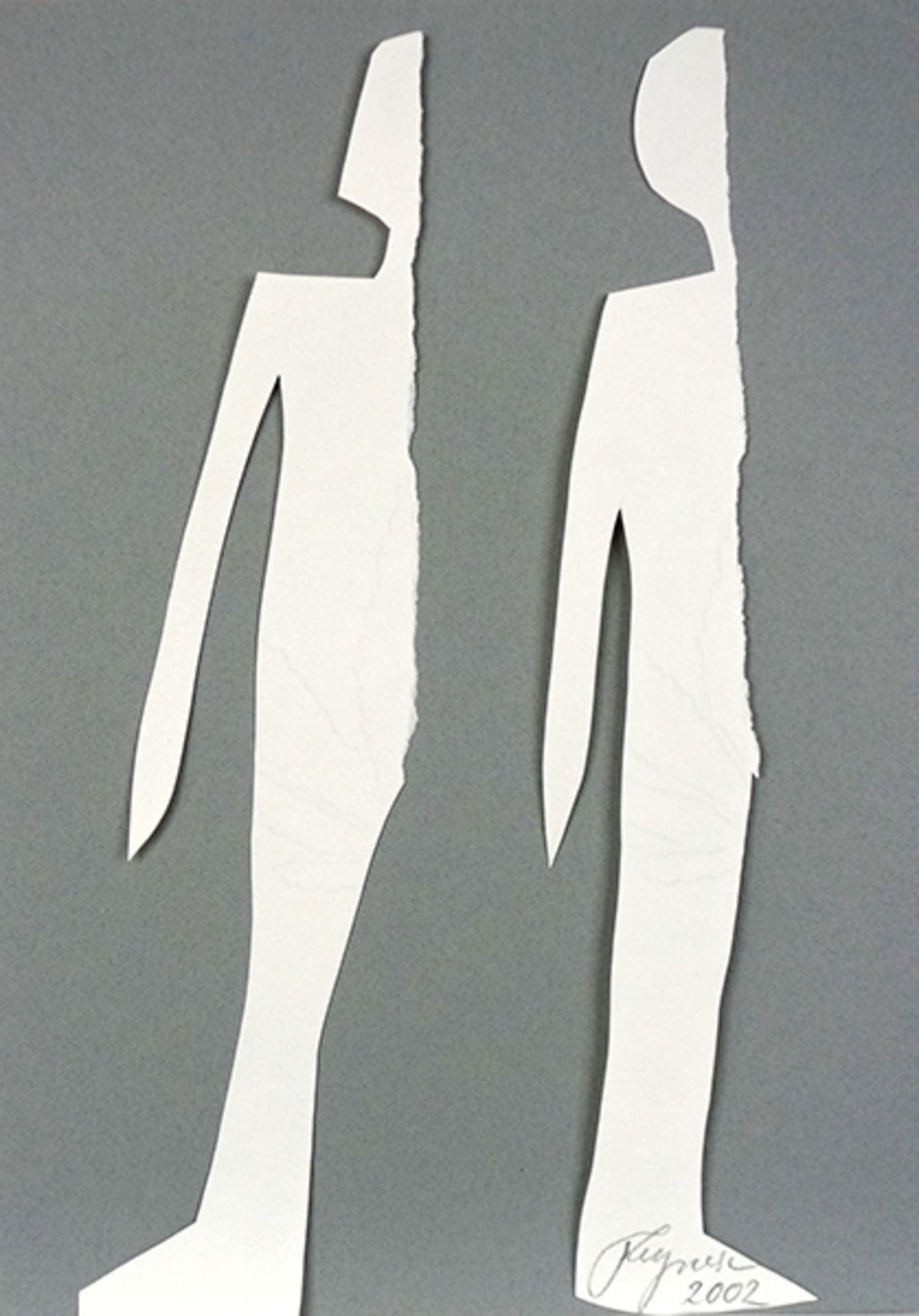 Droese, Felix 29 x 10,2 cm Der Zerrissene (2002) Klein 273. Papierschnitt aus Hanfpapier mit