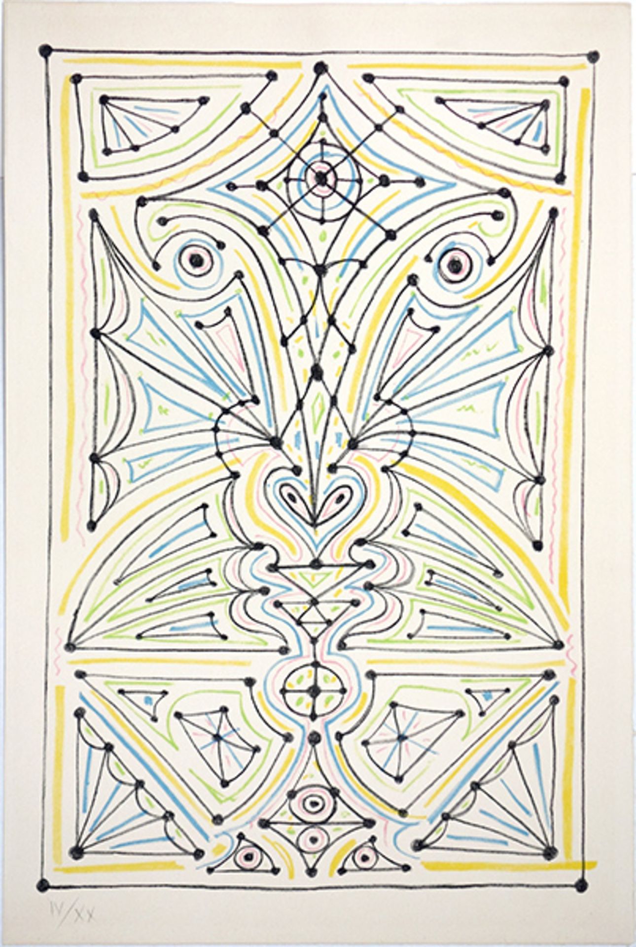 Cocteau, Jean 2 Farblithographien auf Bütten Geometrie decorative II (1958) Aus der Mappe "La - Image 2 of 2