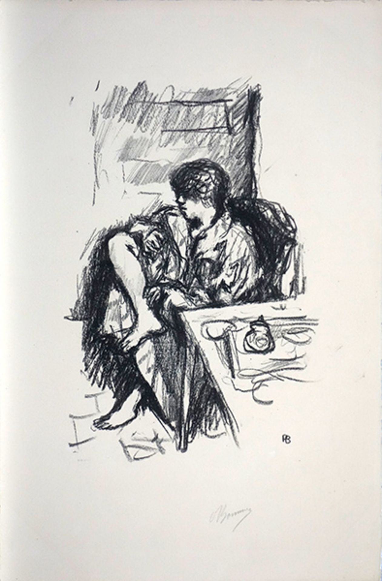 Bonnard, Pierre Lithographie in Schwarz auf Vélin, 31,7 x 21,7 cm La toilette assise (1925) Bouvet