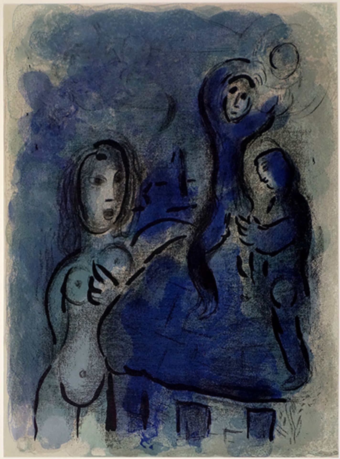 Chagall, Marc Farblithographie auf Papier Rahab und die Kundschafter in Jericho (1960) Mourlot 243.