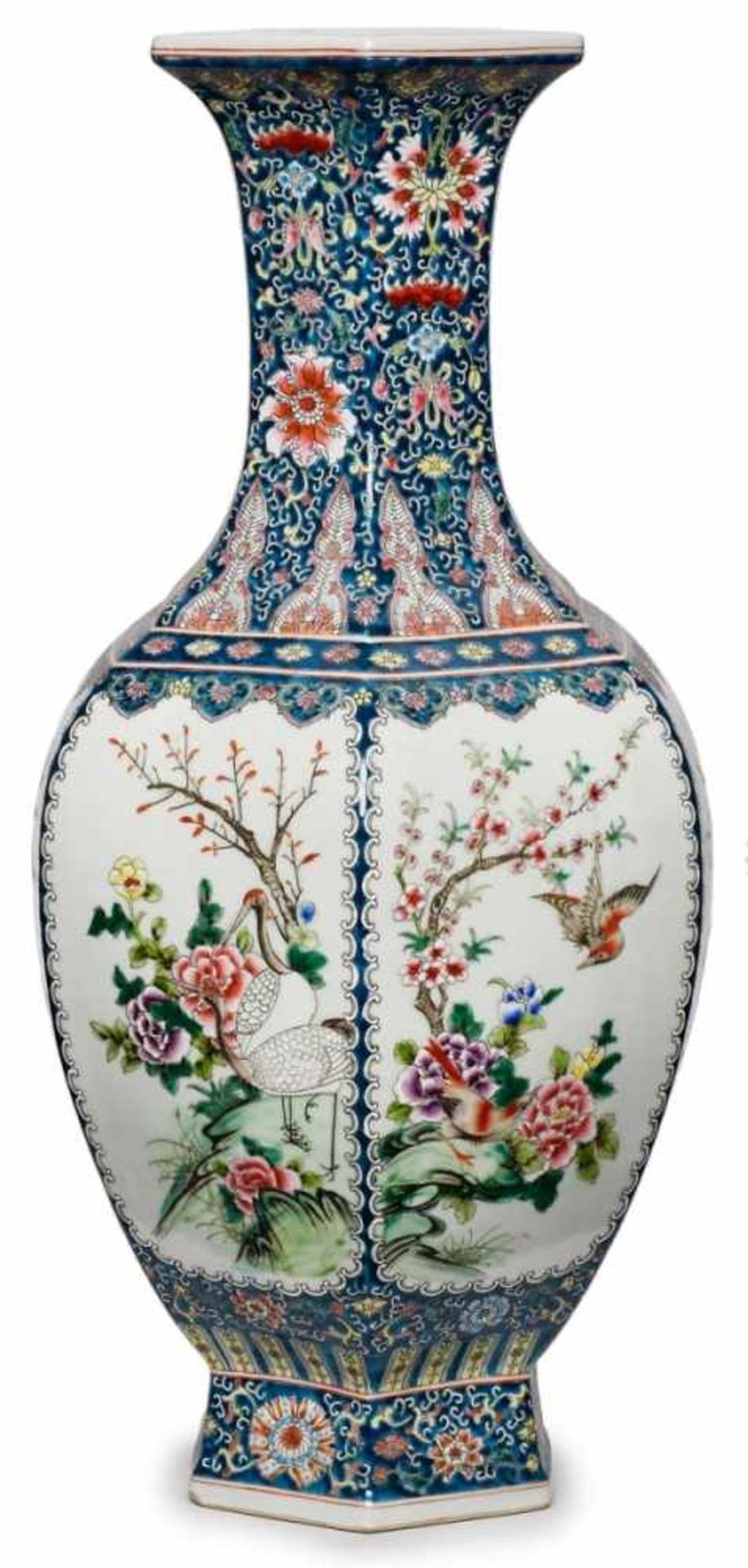 Gr. Vase im Stil Yong Zheng 20. Jh.