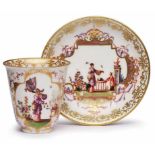 Bechertasse mit UT, Meissen wohl um 1730.