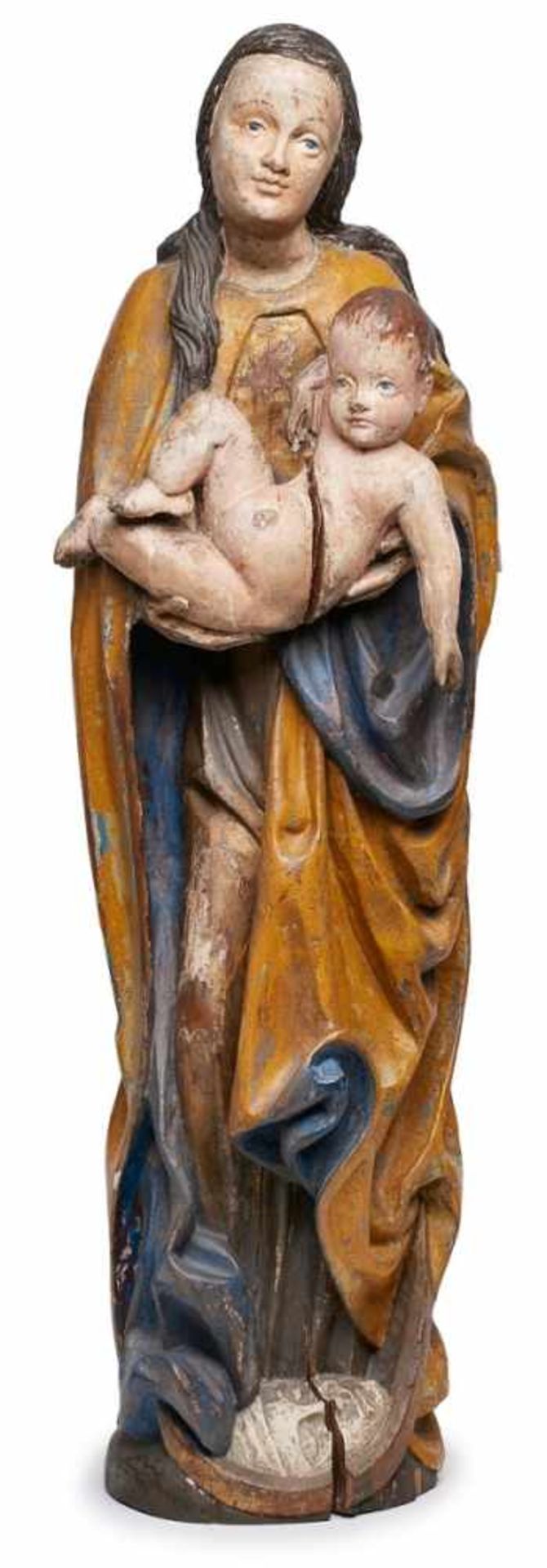 Skulptur Madonna m. Kind auf Mondsichel, - Bild 2 aus 3