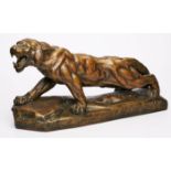 Gr. Bronze "Panther auf Felsen" um 1900