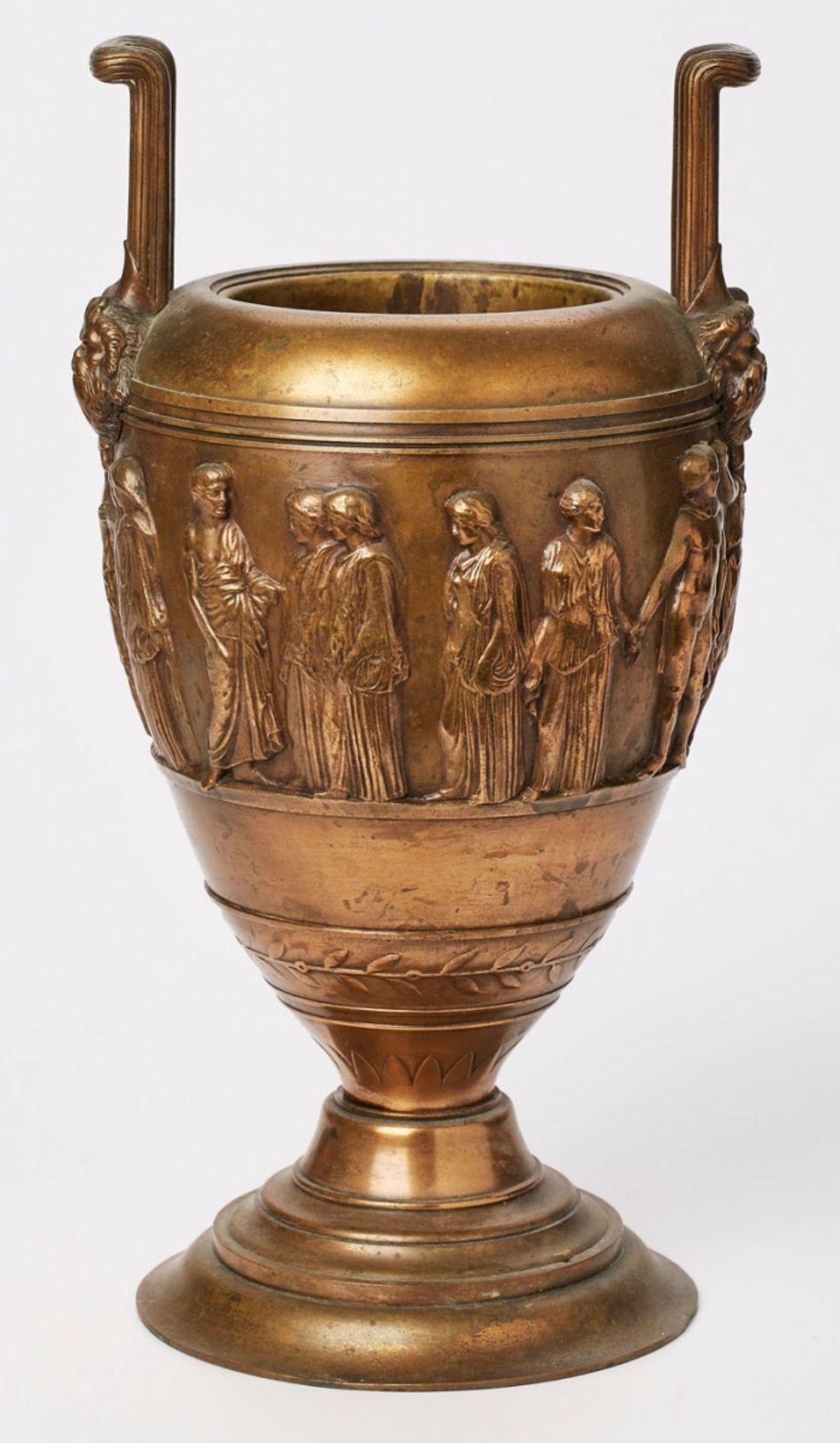 Bronze-Amphorenvase, antikisierend, Italien