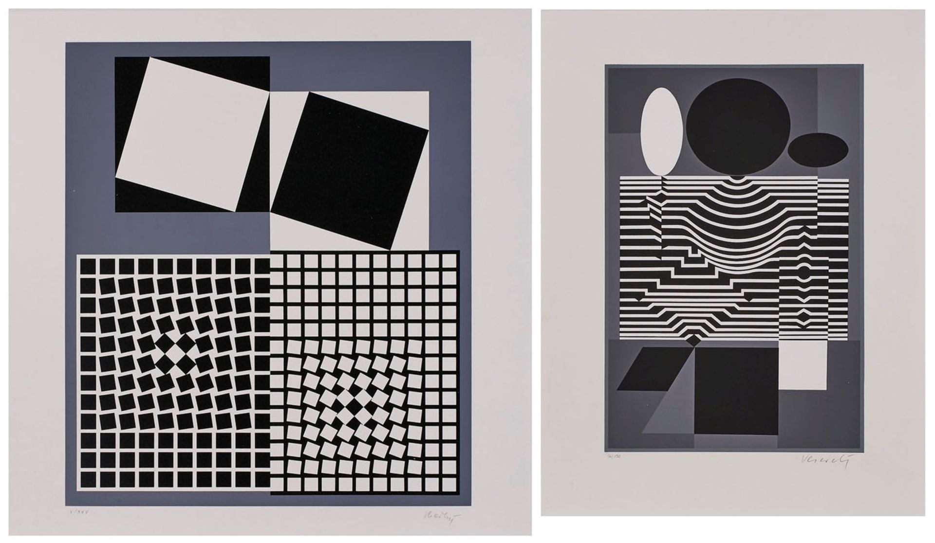 2 Serigrafien Victor Vasarely