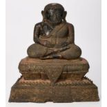 Bronzeskulptur "Sitzender Buddha", wohl