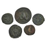 Konvolut 5 antiker Münzen, Judaea