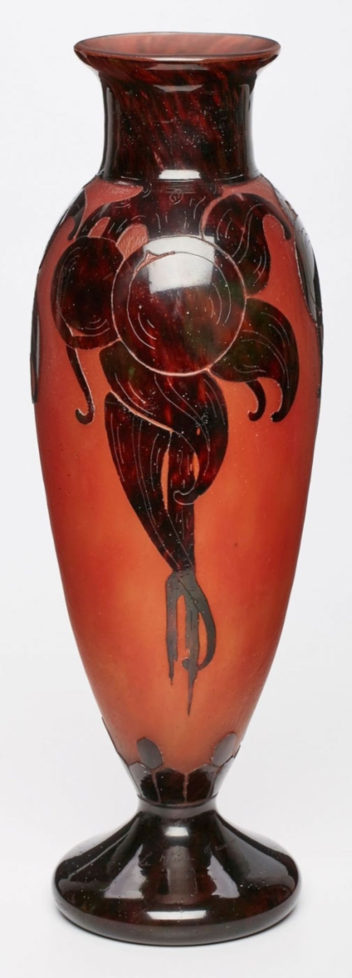 Gr. Vase "Prunes", Schneider um 1920.