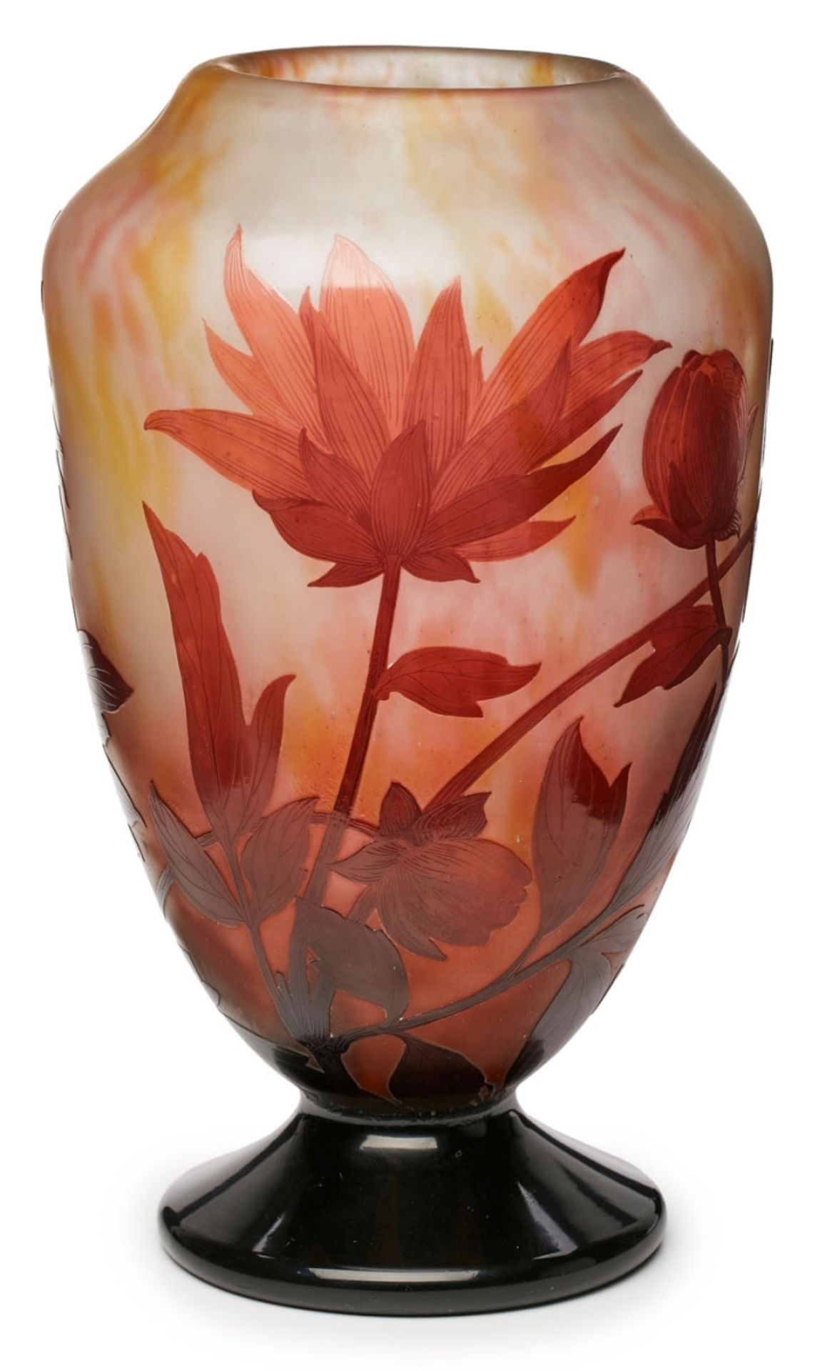 Gr. Vase "Dahlien", Daum Nancy 1918-25.