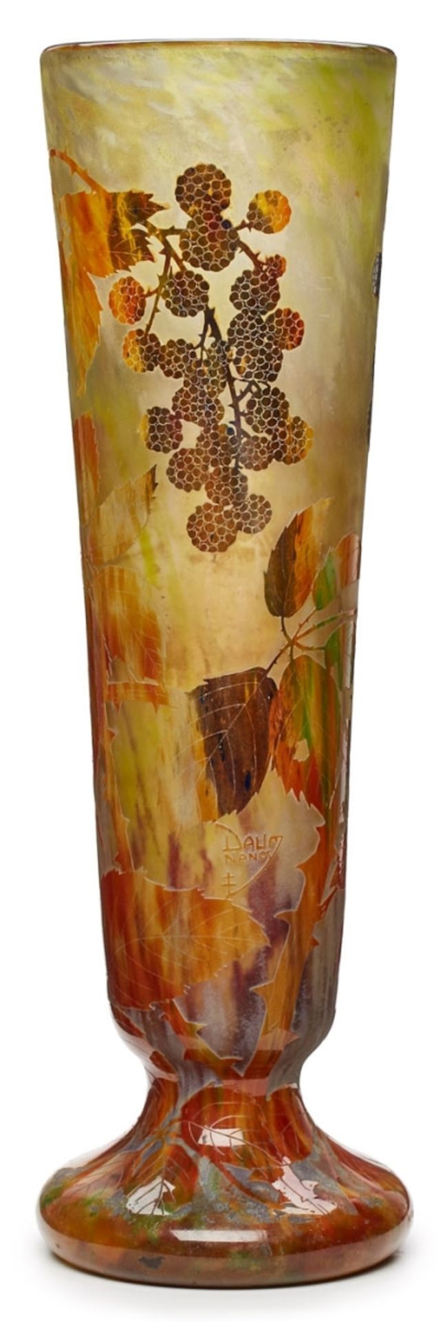Gr. Vase mit Brombeer-Dekor, Jugendstil, - Bild 2 aus 2