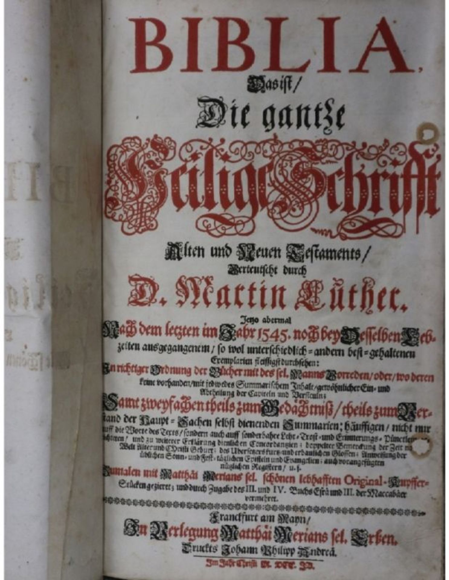 Luther-Bibel, Matthäus Merian, Frankfurt 18.Jh.