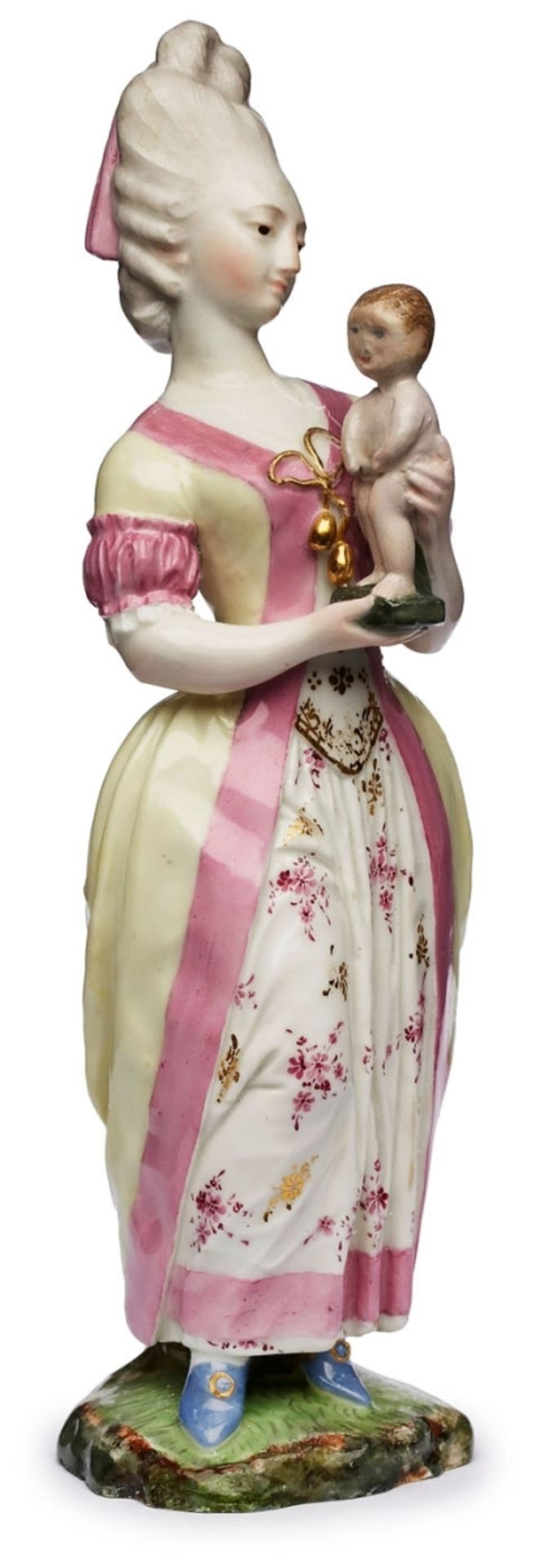 Dame mit Puppe, Höchst um 1765.