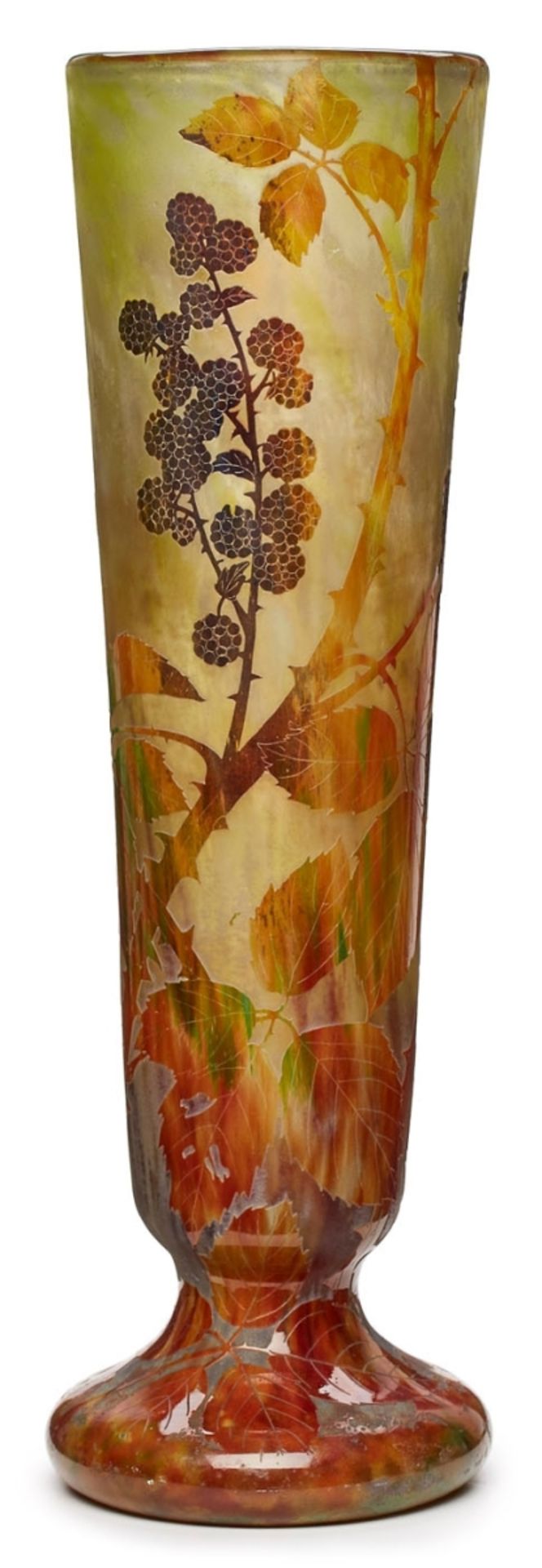 Gr. Vase mit Brombeer-Dekor, Jugendstil,