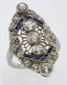 Diamant-Saphir-Ring um 1910