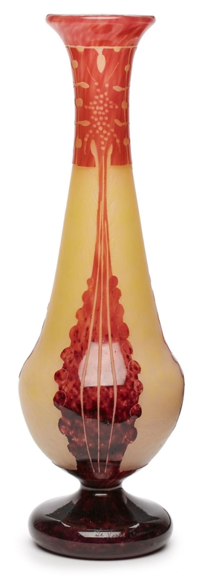 Gr. Vase "Amarantes", Schneider um 1925.