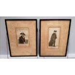 A pair of John Kay engravings , first being his Majesty’s historiographer 1790. The second Mr