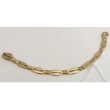 9ct .375 bar and cuff link bracelet c1980 10g approximately