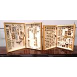 Two entomologist cases containing a collection of various moths, butterflies and insects