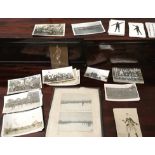 A collection of military post cards and photographs together with a collection of early 20th century