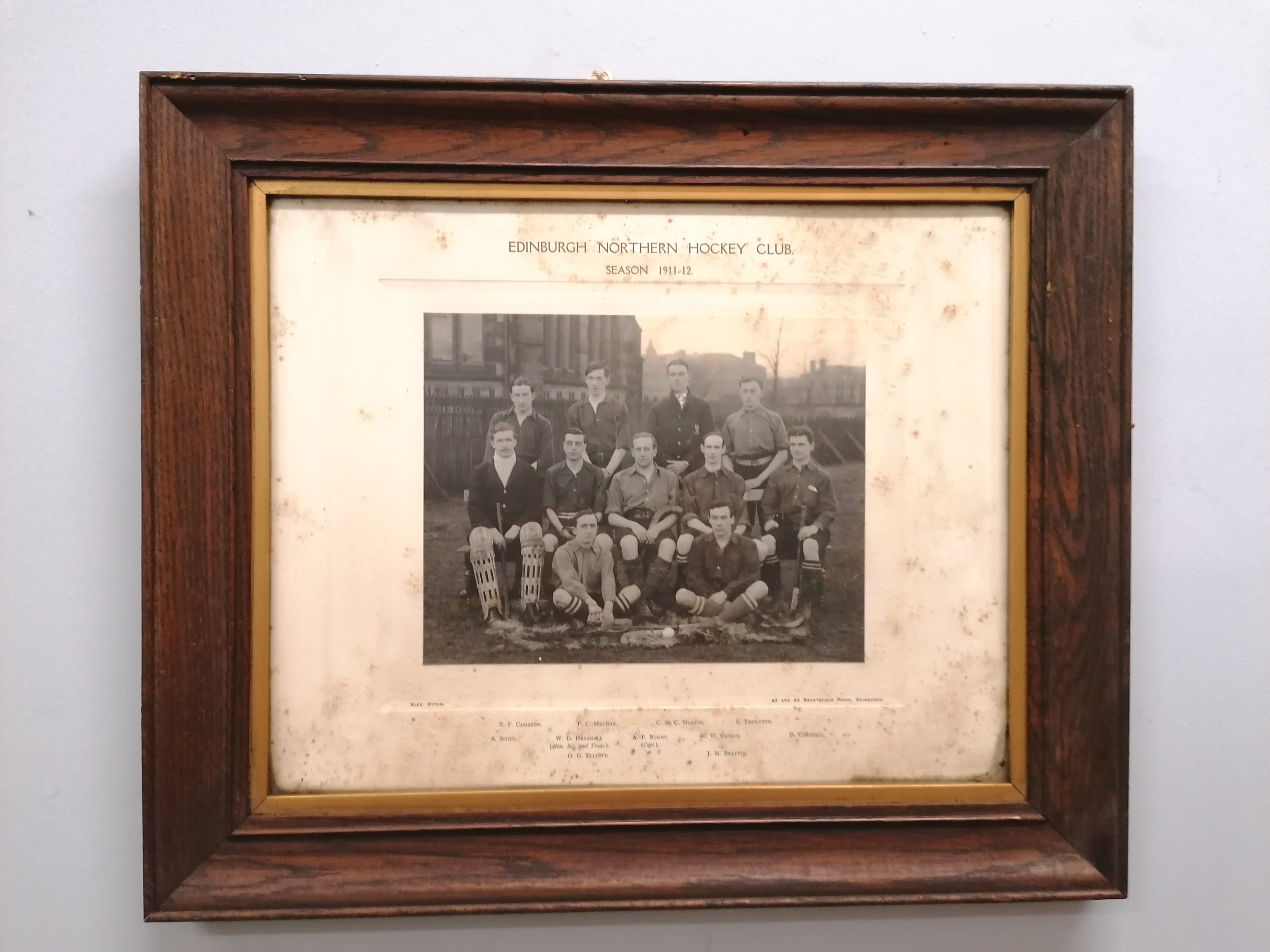 Two framed porting photographs by Alex Ayton of Edinburgh North Hockey Club seasons 1911/12 and