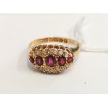 18ct Edwardian Ruby and diamond dress ring, Chester 1904