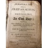 Armatura dee or preparation for suffering in an evil day by Edward Polhil. London 1682. Bound in