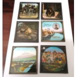 Three boxes of late 19th an early 20th century magic lantern slides to include Japan and its