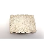 Victorian silver chased snuff box, Chester 1898. Maker John Millward Banks.