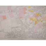 A late 19th century map of Edinburgh south division taken from an electrotype taken in 1885. 100cm