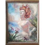 Cathy .L Charles ‘Sea Nymph’ Oil-on-canvas Signed. 66cm x 90cm
