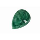 A 184.0ct Indian Emerald old oval cut (large) in case. 49mm long.