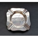 A Sheffield silver ash tray dated 1944. 10cm in width. 94g approximately.