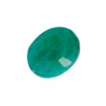 A 7.6ct Indian Emerald old oval cut (small) 14mm long.