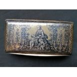 Fine and rare French silver and Niello snuff box/casket with gilt interior, depicting Raphael~s |