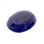 A 51.7ct old cut sapphire in case. 27mm long .