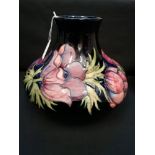 Large Moorcroft Baluster Vase, |Anemone| pattern circa 1980. Height 21cm, Width 23cm approximately.