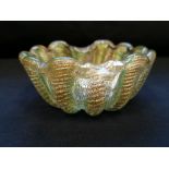 Unusual Murano glass oyster shell dish circa 1950.