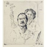 Lovis CorinthTapiau 1858 - 1925 ZandvoortSelbstbildnis mit Gattin. Radierung. 1904. 19,5 x 17,8