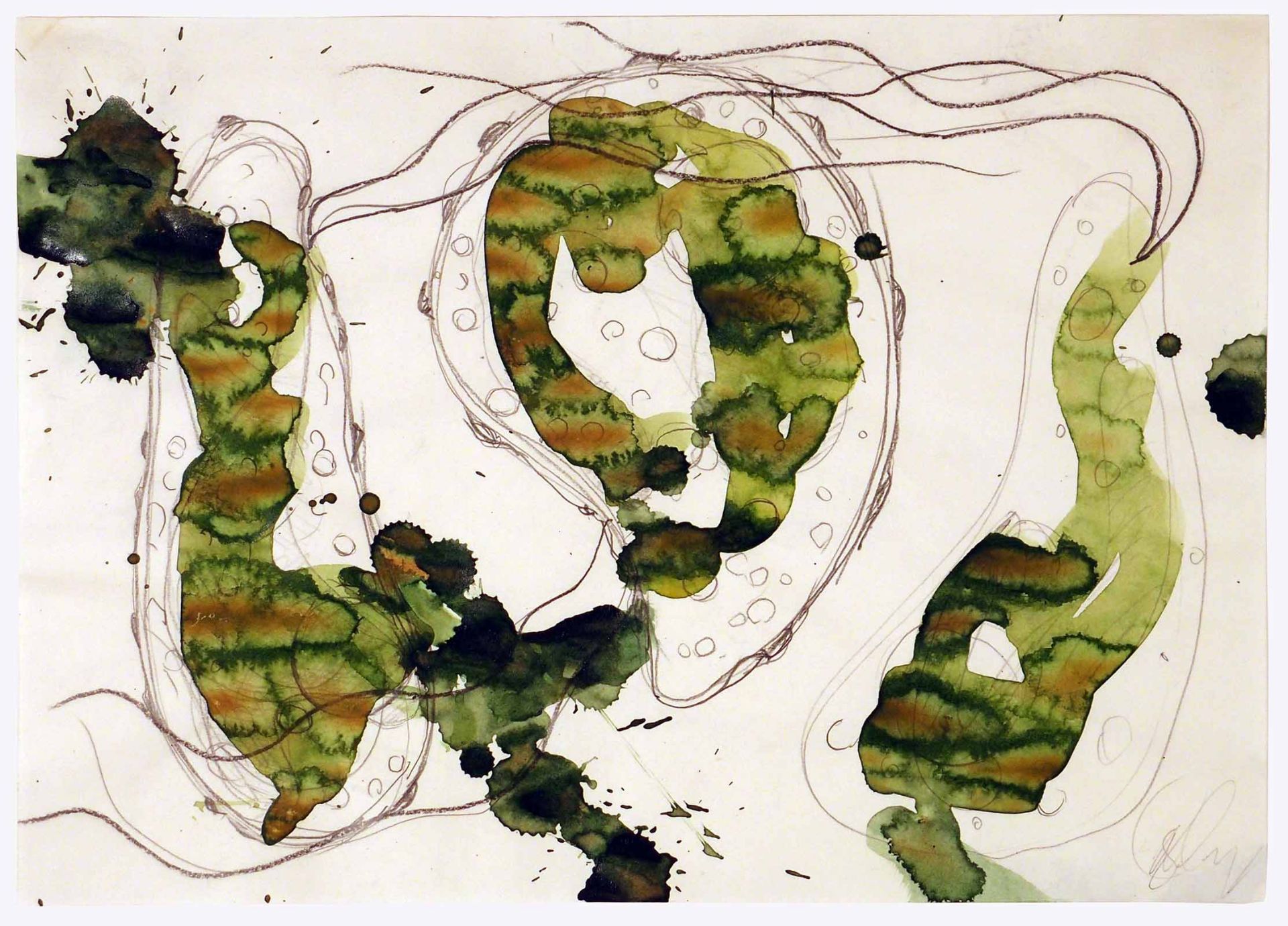 Tony CraggLiverpool 1949 - lebt in WuppertalOhne Titel. Aquarell über Beistift. 1993. 20,9 x 29,5