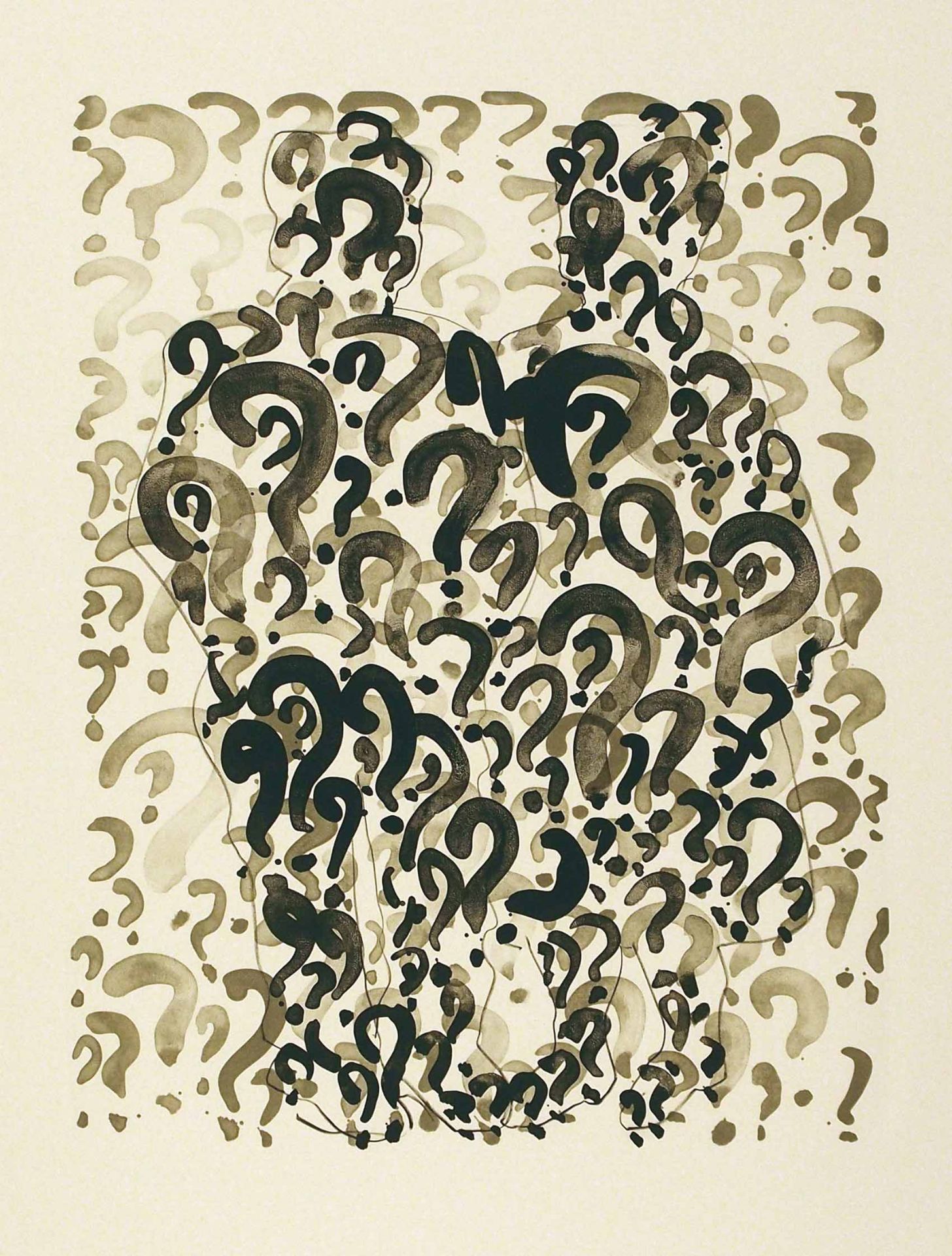 Tony CraggLiverpool 1949 - lebt in WuppertalQuestion Structure. Lithographie. 1995. 48 x 37 cm (76,5