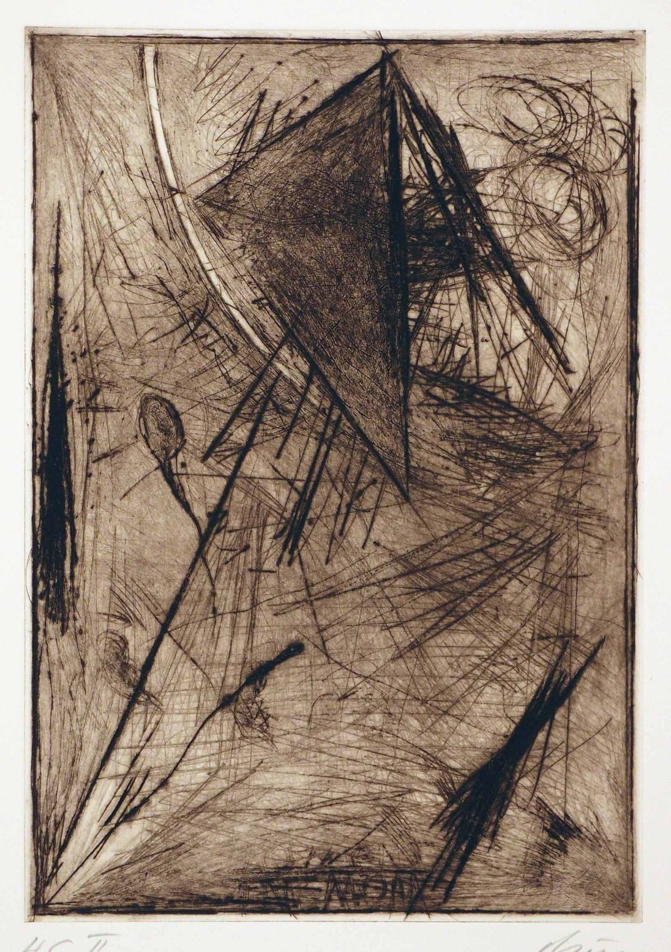 Günter BrusArdning/Steiermark 1938 - lebt in GrazOhne Titel. Radierung. 80er Jahre. 30 x 20,7 cm (50