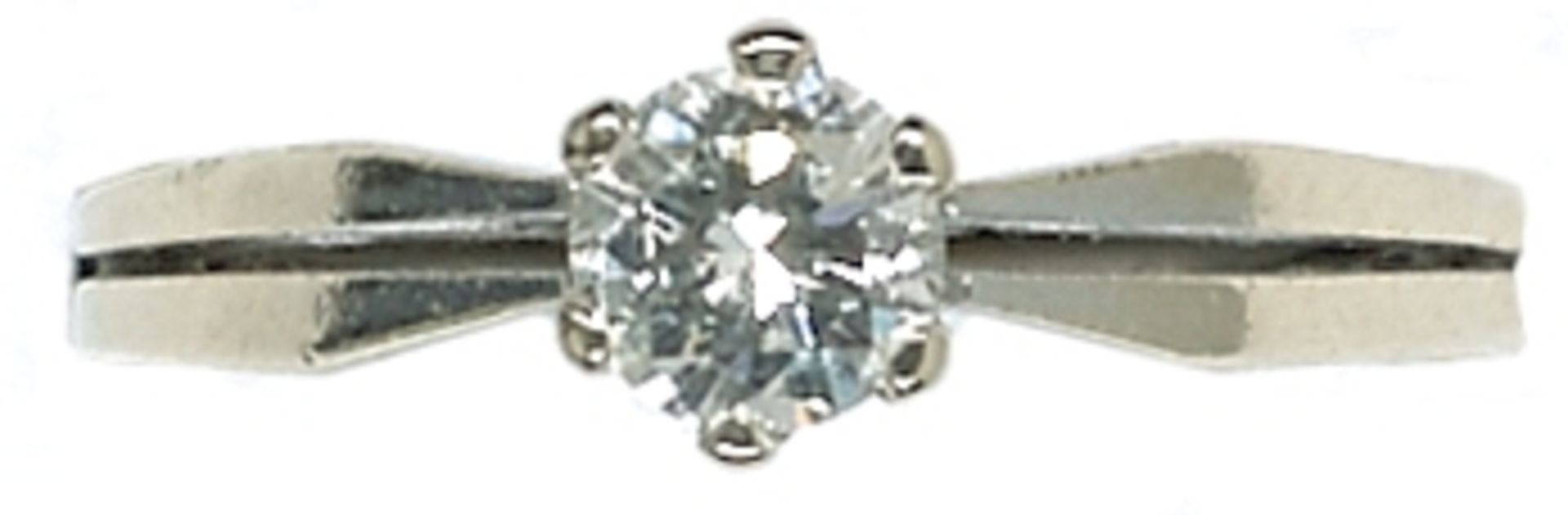 Ringe Hochwertiger Damensolitärring. 585er WG, gestempelt. Brillant von 0,52 ct., gestempelt,