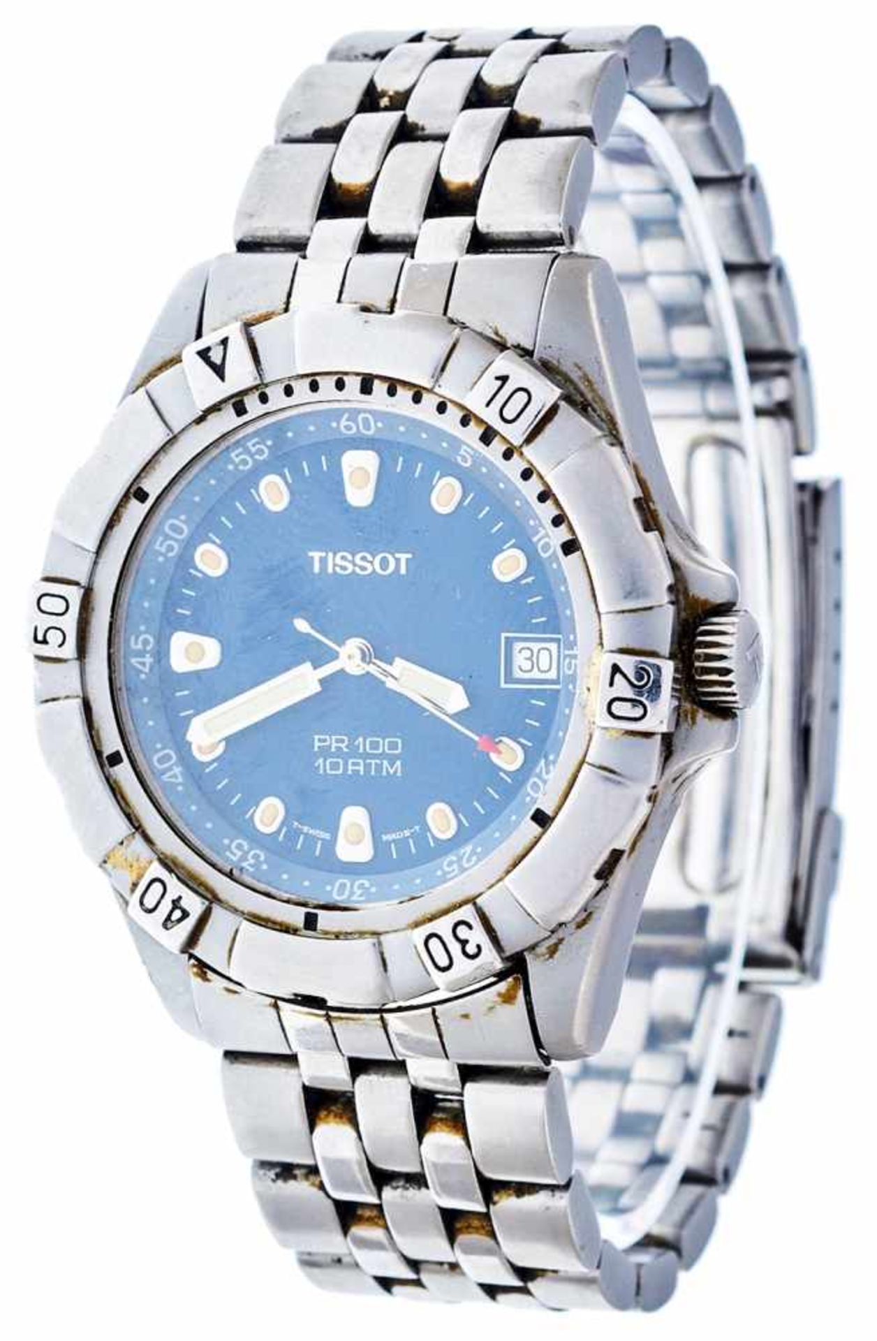 Herrenarmbanduhren divers Herrenarmbanduhr der Firma Tissot mit Datumsanzeige und blauem