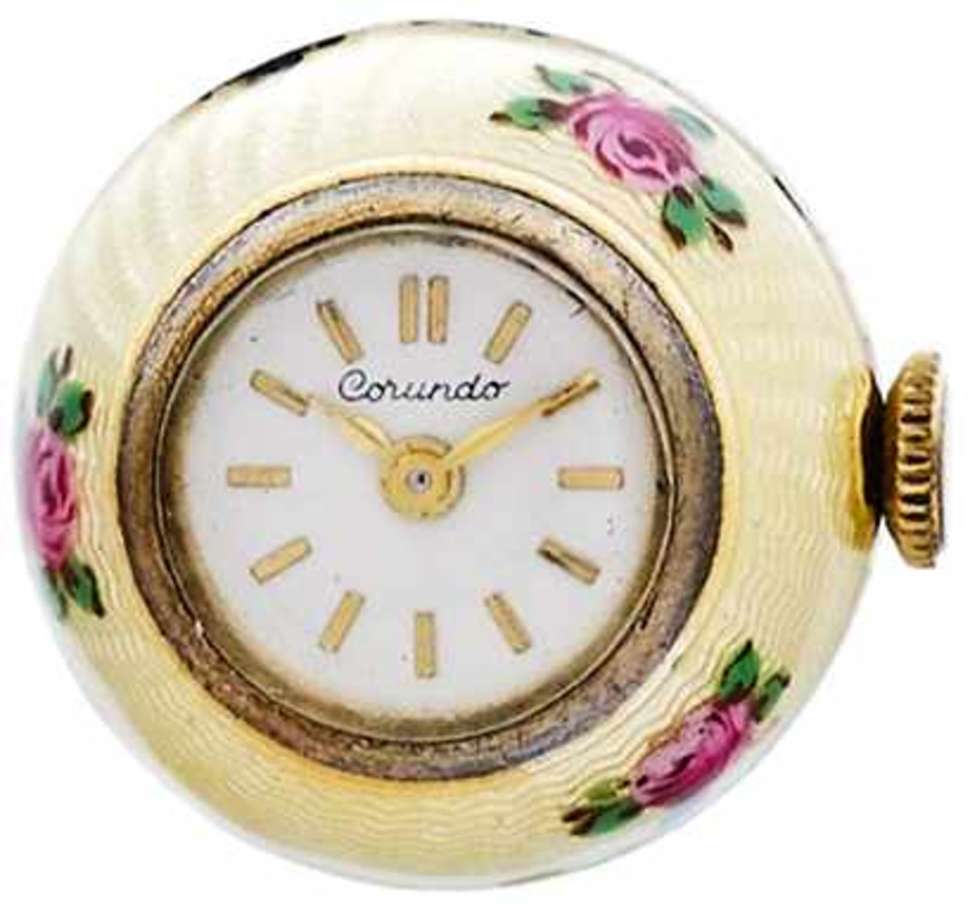 Taschenuhren ab 1901 Zierliche kugelförmige Taschenuhr als Anhänger. Wohl Mitte 20. Jh. Uhrgehäuse