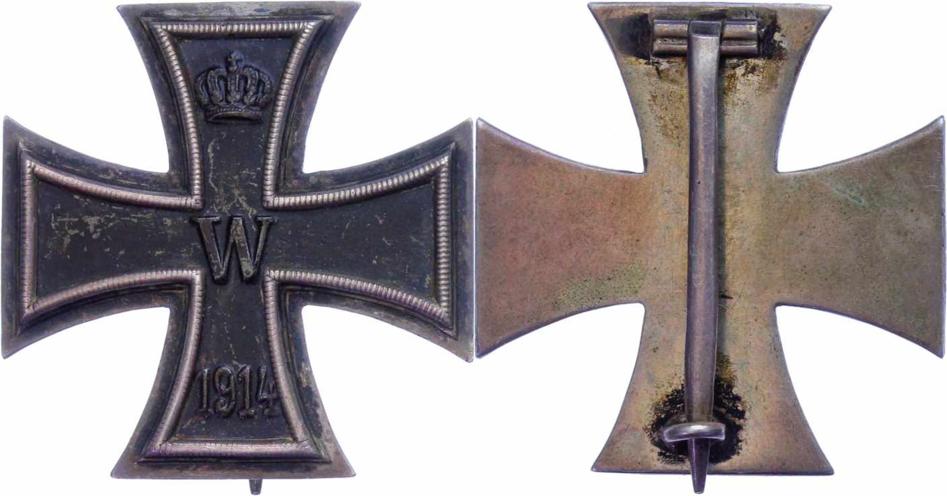 Auszeichnungen Deutscher Staaten bis 1933 Preußen, Eisernes Kreuz 1914 1. Klasse, flache Form, Nadel