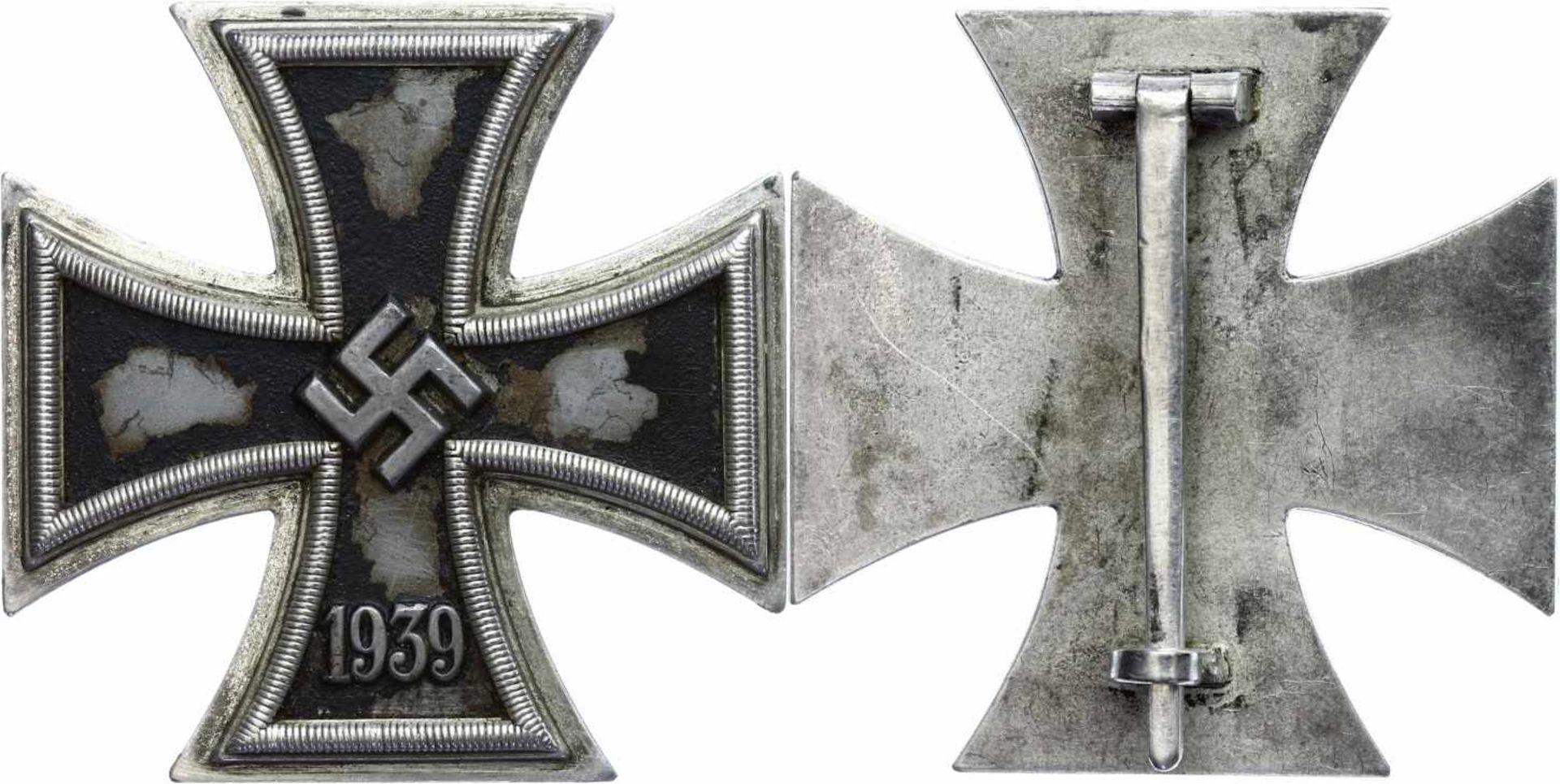 Allg. militärische Auszeichnungen 2. Weltkrieg Eisernes Kreuz 1. Klasse 1939-1945, flach, Nadel